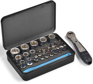 S2 Steel Screwdriver Bit Set with 1/4" Hex Shank Bits (30) S2 Steel 1/4" Hex Shank Magnetic Bit Holder, 36-Tooth Gear Wrench Handle for Tight Spaces S2 Steel Screwdriver Bit Set with 1/4" Hex Shank Bits (30) S2 Steel 1/4" Hex Shank Magnetic Bit Holder, 36-Tooth Gear Wrench Handle for Tight Spaces
