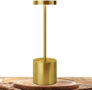 LED Cordless Table Lamps, 5000mAh Rechargeable Table Light Portable Outdoor Table Lamp, 3 Color Stepless Dimming Battery Powered Lamp for Dinner/Patio/Restaurant/Bedroom (Gold) LED Cordless Table Lamps, 5000mAh Rechargeable Table Light Portable Outdoor Table Lamp, 3 Color Stepless Dimming Battery Powered Lamp for Dinner/Patio/Restaurant/Bedroom (Gold)
