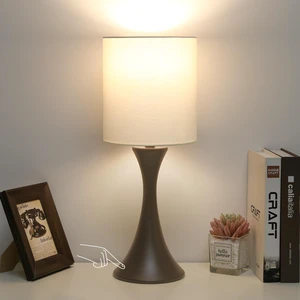 3 Way Touch Control Table Lamp, Dimmable Bedside Lamp, Nightstand Light Desk Lamp with Beige Shade and Dark Brown Base, Small Lamp for Living Room, Bedroom, Dorm, Office, 3000K LED Bulb Included 3 Way Touch Control Table Lamp, Dimmable Bedside Lamp, Nightstand Light Desk Lamp with Beige Shade and Dark Brown Base, Small Lamp for Living Room, Bedroom, Dorm, Office, 3000K LED Bulb Included