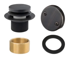 Tip-Toe Bathtub Drains Trim Set with Two-Hole Overflow Faceplate, Replacement Bath Drain Trim Kit with 2-Hole Overflow Faceplate and Universal Fine/Coarse Thread (Oil Rubbed Bronze) Tip-Toe Bathtub Drains Trim Set with Two-Hole Overflow Faceplate, Replacement Bath Drain Trim Kit with 2-Hole Overflow Faceplate and Universal Fine/Coarse Thread (Oil Rubbed Bronze)