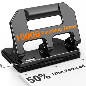 HPX1 Heavy Duty 3 Hole Punch, 3 Hole Puncher for Binder, 40-Sheet Three Hole Punch w/ 10000+ Uses, Metal Hole Puncher 3 Ring, 50% Reduced Effort, Bulit-in S.S. Paper Guide (Black) HPX1 Heavy Duty 3 Hole Punch, 3 Hole Puncher for Binder, 40-Sheet Three Hole Punch w/ 10000+ Uses, Metal Hole Puncher 3 Ring, 50% Reduced Effort, Bulit-in S.S. Paper Guide (Black)