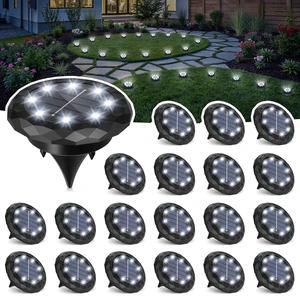 20 Pack Small Solar Ground Lights, Driveway Lights Cool White Solar Powered Pathway Lights Waterproof, Landscape Lighting for Walkway, Garden, Backyard, Patio- Black Lampshade 20 Pack Small Solar Ground Lights, Driveway Lights Cool White Solar Powered Pathway Lights Waterproof, Landscape Lighting for Walkway, Garden, Backyard, Patio- Black Lampshade