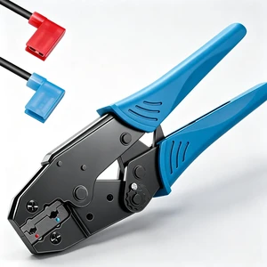 Flag Terminal Crimper AWG 22-14 (0.5-2.5mm²) Electrical Crimping Tool for right angle spade connector Ratchet Terminal Crimper Flag Terminal Crimper AWG 22-14 (0.5-2.5mm²) Electrical Crimping Tool for right angle spade connector Ratchet Terminal Crimper