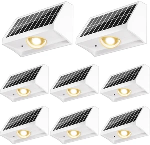 Solar Fence Lights Outdoor Waterproof High Brightness LED Spot Lens Deck Lights 7 Mode Warm & Cool White RGB Solar Powered Wall Lighting Decor for Outside Patio Step Backyard Railing - 8 Pack(White) Solar Fence Lights Outdoor Waterproof High Brightness LED Spot Lens Deck Lights 7 Mode Warm & Cool White RGB Solar Powered Wall Lighting Decor for Outside Patio Step Backyard Railing - 8 Pack(White)