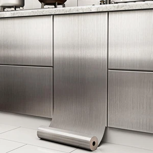 Stainless Steel Contact Paper Peel and Stick Silver 17.7×276 Stainless Steel Wallpaper for Metallic Chrome Appliances Fridge Vinyl Wrap Self Adhesive Wallpaper Kitchen Dishwasher Cover Stainless Steel Contact Paper Peel and Stick Silver 17.7×276 Stainless Steel Wallpaper for Metallic Chrome Appliances Fridge Vinyl Wrap Self Adhesive Wallpaper Kitchen Dishwasher Cover