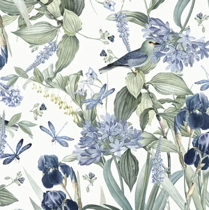 Floral Wallpaper Peel and Stick Flower Bird Blue Vinyl 17in x 393in Flower Contact Paper Vintage Floral Wallpaper Boho Self Adhesive Waterproof Wall Paper Botanical Removable Decorative Vinyl Floral Wallpaper Peel and Stick Flower Bird Blue Vinyl 17in x 393in Flower Contact Paper Vintage Floral Wallpaper Boho Self Adhesive Waterproof Wall Paper Botanical Removable Decorative Vinyl