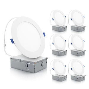 6 Inch Ultra Thin LED Recessed Ceiling Lights, Smooth Trim Canless Downlight,12W 1100Lm 5000K Daylight, Dimmable, Wafer Thin, Slim LED Panel with Junction Box, ETL Listed, 6 Pack 6 Inch Ultra Thin LED Recessed Ceiling Lights, Smooth Trim Canless Downlight,12W 1100Lm 5000K Daylight, Dimmable, Wafer Thin, Slim LED Panel with Junction Box, ETL Listed, 6 Pack