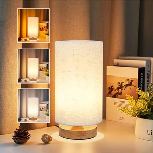 3-Color Adjustable Bedside Table Lamp for Bedroom,Minimalist Wood Base&Round Fabric Shade,Cozy Lighting Nightstand Boho Lamp,Study Reading Desk Night Stand Light for Living Room,Office,kitchen,Nursery 3-Color Adjustable Bedside Table Lamp for Bedroom,Minimalist Wood Base&Round Fabric Shade,Cozy Lighting Nightstand Boho Lamp,Study Reading Desk Night Stand Light for Living Room,Office,kitchen,Nursery