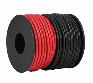 18 AWG Silicone Wire, 100 ft Red and Black Flexible Stranded Tinned Copper Hookup Wire, 600V High Temperature, For Automotive, RC, Battery, LED and DIY Projects 18 AWG Silicone Wire, 100 ft Red and Black Flexible Stranded Tinned Copper Hookup Wire, 600V High Temperature, For Automotive, RC, Battery, LED and DIY Projects