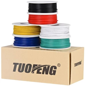 18 AWG Stranded Wire Kit, Tinned Copper, 6 Colors, 16.4 ft Each Tinned Copper Wire, PVC (OD: 1.85 mm), Stranded Wire, Hookup Wires for DIY DC/AC 18 AWG Stranded Wire Kit, Tinned Copper, 6 Colors, 16.4 ft Each Tinned Copper Wire, PVC (OD: 1.85 mm), Stranded Wire, Hookup Wires for DIY DC/AC