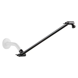 Shower Head Extension Arm, 16 in Shower Extension Arm with Locking Nut, Adjustable Height and Angle Shower Arm Extender, Universal G1/2 Connector for Fixed and Handheld ShowerHead, Matte Black Shower Head Extension Arm, 16 in Shower Extension Arm with Locking Nut, Adjustable Height and Angle Shower Arm Extender, Universal G1/2 Connector for Fixed and Handheld ShowerHead, Matte Black
