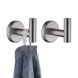 Bathroom Towel Hook Brushed, Coat Robe Clothes Bath Wall Hooks for Kitchen Garage SUS 304 Stainless Steel Thick 0.8mm, 2 Pack Brushed Steel, TH100-BN-P2 Bathroom Towel Hook Brushed, Coat Robe Clothes Bath Wall Hooks for Kitchen Garage SUS 304 Stainless Steel Thick 0.8mm, 2 Pack Brushed Steel, TH100-BN-P2
