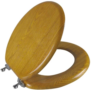 Durable Wood Veneer Natural Toilet Seat Metal Hinged Easy Clean Anti-scratch American Standard(Round,Oak) Durable Wood Veneer Natural Toilet Seat Metal Hinged Easy Clean Anti-scratch American Standard(Round,Oak)