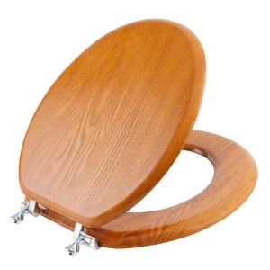 Durable Wood Veneer Natural Toilet Seat Metal Hinged Easy Clean Anti-scratch American Standard(Round,Wood Color) Durable Wood Veneer Natural Toilet Seat Metal Hinged Easy Clean Anti-scratch American Standard(Round,Wood Color)