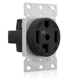 NEMA 14-30R WR Weather Resistant Dryer Outlet, 30 Amps 125/250V Flush Mounting Power Outlet, Straight Blade Heavy Duty Dryer Receptacle, Grounding, 3 Pole 4 Wire, UL Listed, 1 Pack NEMA 14-30R WR Weather Resistant Dryer Outlet, 30 Amps 125/250V Flush Mounting Power Outlet, Straight Blade Heavy Duty Dryer Receptacle, Grounding, 3 Pole 4 Wire, UL Listed, 1 Pack