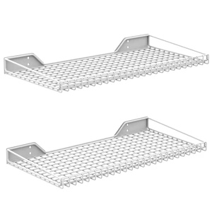 2-Pack Garage Wall Shelf, 23.5" x 12" Wall-Mounted Storage Shelves for Garage, Closet, Laundry Room, Heavy Duty, Wall Floating Shelving, Holds up to 65 lbs, White 2-Pack Garage Wall Shelf, 23.5" x 12" Wall-Mounted Storage Shelves for Garage, Closet, Laundry Room, Heavy Duty, Wall Floating Shelving, Holds up to 65 lbs, White