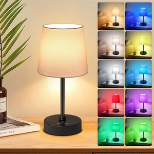 Cordless Table Lamp,5000mAh Rechargeable Battery Operated Desk Lamp,3Colors & 7 RGB Stepless Dimmable, Portable Small Touch Fabric Shade LED Night Light for Patio Restaurant Home(White) Cordless Table Lamp,5000mAh Rechargeable Battery Operated Desk Lamp,3Colors & 7 RGB Stepless Dimmable, Portable Small Touch Fabric Shade LED Night Light for Patio Restaurant Home(White)