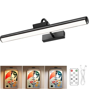 16" Wireless Picture Lights for Wall, Rechargeable Art Light, 1Pack Black Aluminum Photo Frame Light, Remote & Touch Control, 5000mAh Battery, 3 Color Temp, Dimmable, Magnetic Gallery Painting Light 16" Wireless Picture Lights for Wall, Rechargeable Art Light, 1Pack Black Aluminum Photo Frame Light, Remote & Touch Control, 5000mAh Battery, 3 Color Temp, Dimmable, Magnetic Gallery Painting Light