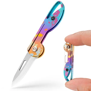 KK05 Titanium Mini Pocket Knife, 1.06-Inch Blade, Ink Splash Lightweight EDC Knife for opening packages and snack wrappers, removing clothing tags, and handling everyday tasks KK05 Titanium Mini Pocket Knife, 1.06-Inch Blade, Ink Splash Lightweight EDC Knife for opening packages and snack wrappers, removing clothing tags, and handling everyday tasks