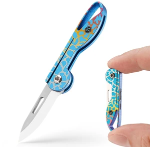 KK05 Titanium Mini Pocket Knife, 1.06-Inch Blade, Crackle Lightweight EDC Knife for opening packages and snack wrappers, removing clothing tags, and handling everyday tasks KK05 Titanium Mini Pocket Knife, 1.06-Inch Blade, Crackle Lightweight EDC Knife for opening packages and snack wrappers, removing clothing tags, and handling everyday tasks