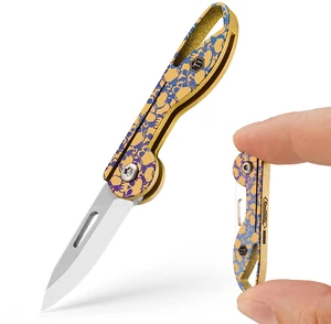 KK05 Titanium Mini Pocket Knife, 1.06-Inch Blade, Skull Lightweight EDC Knife for opening packages and snack wrappers, removing clothing tags, and handling everyday tasks KK05 Titanium Mini Pocket Knife, 1.06-Inch Blade, Skull Lightweight EDC Knife for opening packages and snack wrappers, removing clothing tags, and handling everyday tasks