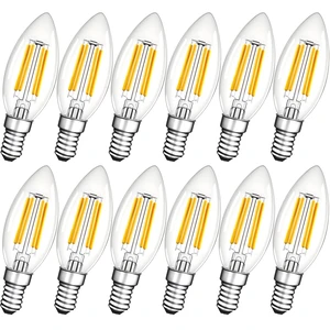 12Pcs B11 Candelabra Light Bulb 40 Watt,E12 LED Bulb for Chandelier Dimmable Vintage Candle Light Bulb,Small Base Type B Filament Light Bulbs,2700K Warm White,Free-Flicker,120V,400LM 12Pcs B11 Candelabra Light Bulb 40 Watt,E12 LED Bulb for Chandelier Dimmable Vintage Candle Light Bulb,Small Base Type B Filament Light Bulbs,2700K Warm White,Free-Flicker,120V,400LM