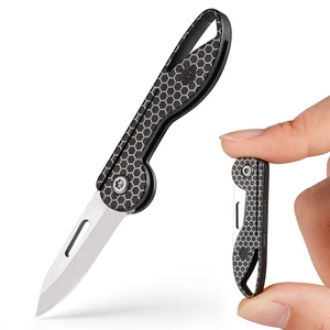 KK05 Titanium Mini Pocket Knife, 1.06-Inch Blade, Hex Black Lightweight EDC Knife for opening packages and snack wrappers, removing clothing tags, and handling everyday tasks KK05 Titanium Mini Pocket Knife, 1.06-Inch Blade, Hex Black Lightweight EDC Knife for opening packages and snack wrappers, removing clothing tags, and handling everyday tasks