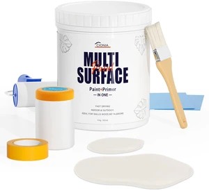 All-in-One Paint - Multi Surface Ivory White Paint - Furniture and Cabinet for Interior/Exterior - No Sanding, Quick Drying, Perfect for Wood, Wall, Metal and More, 32 Oz All-in-One Paint - Multi Surface Ivory White Paint - Furniture and Cabinet for Interior/Exterior - No Sanding, Quick Drying, Perfect for Wood, Wall, Metal and More, 32 Oz