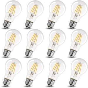 A19 Clear Led Bulbs, E26 Dimmable Edison Bulbs, 2700K Warm Light Led Light Bulb, Soft Yellow White Edison Bulb, 6w Filament Bulb for Light Fixture 6pack/12Pack A19 Clear Led Bulbs, E26 Dimmable Edison Bulbs, 2700K Warm Light Led Light Bulb, Soft Yellow White Edison Bulb, 6w Filament Bulb for Light Fixture 6pack/12Pack