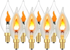 Upgraded Flame Light Bulbs, E12 Chandelier Base for Home Decor Candelabra Flickering Fire Light Bulb, C35 Clear Candle Light for Halloween Christmas Party Porch Indoor Outdoor Decorations Upgraded Flame Light Bulbs, E12 Chandelier Base for Home Decor Candelabra Flickering Fire Light Bulb, C35 Clear Candle Light for Halloween Christmas Party Porch Indoor Outdoor Decorations