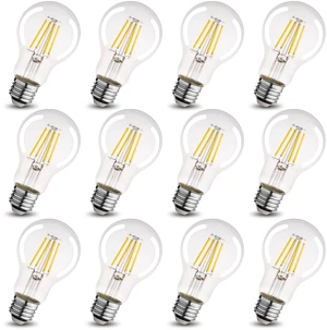 A19 Clear Led Bulbs, E26 Dimmable Edison Bulbs, 5000K Daylight Led Light Bulb, Cool White Edison Bulb, 6w Filament Bulb for Light Fixture 6pack/12Pack A19 Clear Led Bulbs, E26 Dimmable Edison Bulbs, 5000K Daylight Led Light Bulb, Cool White Edison Bulb, 6w Filament Bulb for Light Fixture 6pack/12Pack
