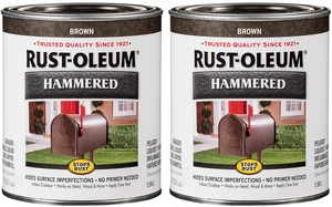 Stops Rust Brush On Protective Enamel Paint, Hammered Brown Rust and Corrosion Resistant, Indoor and Outdoor Durability, Beautiful Finish on Metal, Wood and More, Quart, 2 Pack Stops Rust Brush On Protective Enamel Paint, Hammered Brown Rust and Corrosion Resistant, Indoor and Outdoor Durability, Beautiful Finish on Metal, Wood and More, Quart, 2 Pack