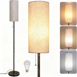 Floor Lamp for Living Room Modern Standing Lamps with Lampshade Minimalist Tall Lamp with Switch Ajustable Color for Bedroom Reading LED Bulb Included Gold Black Brushed Body+Beige Shade Floor Lamp for Living Room Modern Standing Lamps with Lampshade Minimalist Tall Lamp with Switch Ajustable Color for Bedroom Reading LED Bulb Included Gold Black Brushed Body+Beige Shade