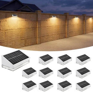Solar Fence Lights 12 Pack, Outdoor Solar Lights with 3 Color Temperatures, IP65 Waterproof Wide-Angle LED Lighting for Fence, Patio, Yard, Deck, Wall, Garden (White) Solar Fence Lights 12 Pack, Outdoor Solar Lights with 3 Color Temperatures, IP65 Waterproof Wide-Angle LED Lighting for Fence, Patio, Yard, Deck, Wall, Garden (White)