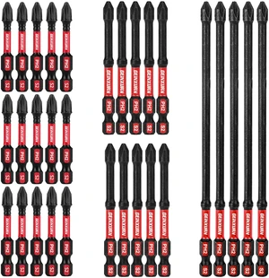 Impact Tough #2 Phillips Mixed 2/3/6 in. D2 Steel Long Extension Insert Driver Bits,30Pack 1/4 Inch Hex Shank Long Cross Magnetic PH2 Screwdriver Bits Set Impact Tough #2 Phillips Mixed 2/3/6 in. D2 Steel Long Extension Insert Driver Bits,30Pack 1/4 Inch Hex Shank Long Cross Magnetic PH2 Screwdriver Bits Set