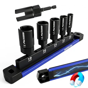 5-Piece Wing Nut Driver Set (10mm,12mm,14mm,16mm,18mm) with Magnetic Aluminum Storage Rail, 1/4" Hex Shank Wing Nut Driver Bit Set, Metric Wing Nut socket Set for Wing Nut, Eye Bolt, Wire Twisting 5-Piece Wing Nut Driver Set (10mm,12mm,14mm,16mm,18mm) with Magnetic Aluminum Storage Rail, 1/4" Hex Shank Wing Nut Driver Bit Set, Metric Wing Nut socket Set for Wing Nut, Eye Bolt, Wire Twisting