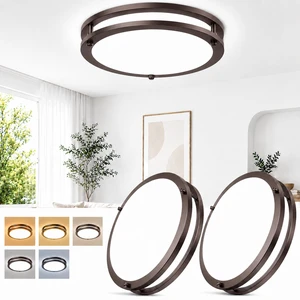 2-Pack Oil-Rubbed Bronze Flush Mount LED Ceiling Lights, 13Inch 36W Super Bright 3600lm Dimmable Ceiling Light Fixtures, 5CCT Selectable 2700K-6500K, Energy-Efficient Modern Ceiling Lamp, Easy Install 2-Pack Oil-Rubbed Bronze Flush Mount LED Ceiling Lights, 13Inch 36W Super Bright 3600lm Dimmable Ceiling Light Fixtures, 5CCT Selectable 2700K-6500K, Energy-Efficient Modern Ceiling Lamp, Easy Install