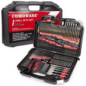 246 Pcs Drill Bit Set with Case for Wood, Metal, Masonry, Cement and Screwdriver Bits 246 Pcs Drill Bit Set with Case for Wood, Metal, Masonry, Cement and Screwdriver Bits