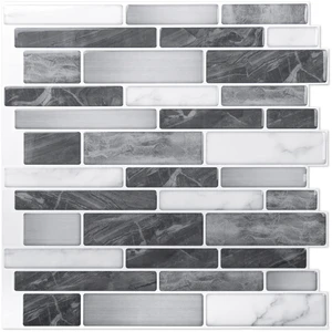 10-Pack Marble Wall Tile Peel and Stick Backsplash, 12 x 12 in, Grey Strong Adhesion, Lightweight, Cuttable, Waterproof, Fadeless, Crack Resistant, for Kitchen, Bedroom, Ideal for Recently Moved 10-Pack Marble Wall Tile Peel and Stick Backsplash, 12 x 12 in, Grey Strong Adhesion, Lightweight, Cuttable, Waterproof, Fadeless, Crack Resistant, for Kitchen, Bedroom, Ideal for Recently Moved