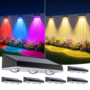 Solar Fence Lights Outdoor 6 Pack, Upgraded Brightness 3X LED Lens Fence Lights Solar Powered, 9 Fixed Colors & RGB Lights, IP65 Waterproof Solar Lights for Outside Backyard/Railing/Step/Patio Solar Fence Lights Outdoor 6 Pack, Upgraded Brightness 3X LED Lens Fence Lights Solar Powered, 9 Fixed Colors & RGB Lights, IP65 Waterproof Solar Lights for Outside Backyard/Railing/Step/Patio