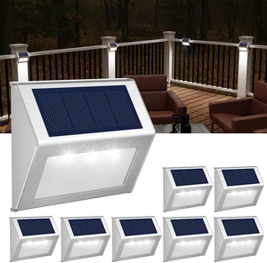 Solar Deck Lights Perfect for Fence, Step, Stair Decor-Cool White-8P Stainless Steel, Waterproof, Auto Dusk to Dawn, Cold Resistance, Anti-Rust Solar Deck Lights Perfect for Fence, Step, Stair Decor-Cool White-8P Stainless Steel, Waterproof, Auto Dusk to Dawn, Cold Resistance, Anti-Rust
