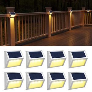 Solar Deck Lights Perfect for Fence, Step, Stair Decor-Warm White-8P Stainless Steel, Waterproof, Auto Dusk to Dawn, Cold Resistance, Anti-Rust Solar Deck Lights Perfect for Fence, Step, Stair Decor-Warm White-8P Stainless Steel, Waterproof, Auto Dusk to Dawn, Cold Resistance, Anti-Rust