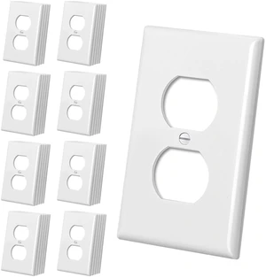 Mid-Size 40 Pack Duplex Wall Plates, 1-Gang Switch Plates, Gloss White Electrical Outlet Receptacle Covers, Midway Size 3.18''x 5'', Impact Resistant Polycarbonate, ETL Listed Mid-Size 40 Pack Duplex Wall Plates, 1-Gang Switch Plates, Gloss White Electrical Outlet Receptacle Covers, Midway Size 3.18''x 5'', Impact Resistant Polycarbonate, ETL Listed