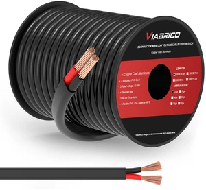 12 Gauge Wire 2 Conductor Electrical Wire, 12 AWG 3.3mm² PVC Cord, 12V/24V DC Low Voltage/Copper-clad Aluminum/Flexible/2 Wire for Automotive LED Strips Lamp Lighting Marine(30.5M/100FT) 12 Gauge Wire 2 Conductor Electrical Wire, 12 AWG 3.3mm² PVC Cord, 12V/24V DC Low Voltage/Copper-clad Aluminum/Flexible/2 Wire for Automotive LED Strips Lamp Lighting Marine(30.5M/100FT)