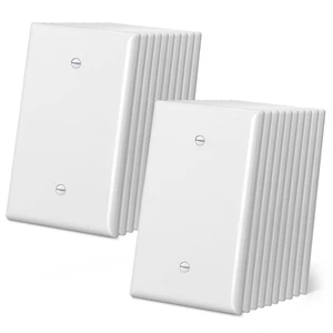 Oversized Blank Wall Plate, 20 Pack Jumbo Blank Outlet Covers, 1-Gang No Device Switch Plates, Over-Size 3.5 x 5.5, Impact Resistant, Gloss White, ETL Listed Oversized Blank Wall Plate, 20 Pack Jumbo Blank Outlet Covers, 1-Gang No Device Switch Plates, Over-Size 3.5 x 5.5, Impact Resistant, Gloss White, ETL Listed