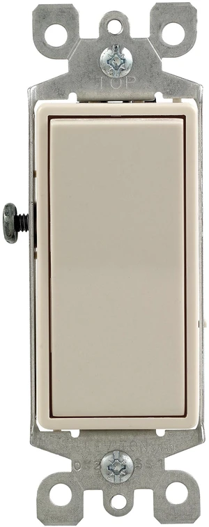 15 Amp, 120/277 Volt, Decora Rocker Single-Pole AC Quiet Switch, Residential Grade, Grounding, 10 Pack, 5601-2TM, Light Almond 15 Amp, 120/277 Volt, Decora Rocker Single-Pole AC Quiet Switch, Residential Grade, Grounding, 10 Pack, 5601-2TM, Light Almond
