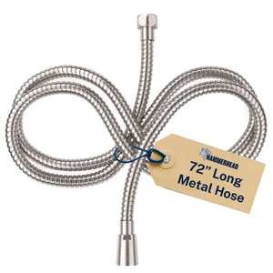 Solid Metal Shower Hose Attachment for Showerhead, Extra-Long 72-Inch Universal Replacement Hose for Hand held Shower, Brushed Nickel Solid Metal Shower Hose Attachment for Showerhead, Extra-Long 72-Inch Universal Replacement Hose for Hand held Shower, Brushed Nickel