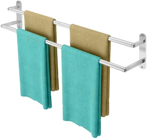 Double Towel Bar 32 Inch, Towel Rack for Bathroom, Wall Mount Bathroom Towel Holder, Stainless Steel Bathroom Towel Rack, Double Towel Hanger Towel Rod(Brushed Nickel) Double Towel Bar 32 Inch, Towel Rack for Bathroom, Wall Mount Bathroom Towel Holder, Stainless Steel Bathroom Towel Rack, Double Towel Hanger Towel Rod(Brushed Nickel)
