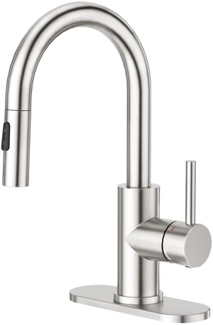 Bathroom Faucet with Pull Out Sprayer,Brushed Nickel Single Handle Kitchen Bar Faucets for Mini Sink Pull Down Vanity Mixer Tap 2 Water Modes,cUPC/NSF Bathroom Faucet with Pull Out Sprayer,Brushed Nickel Single Handle Kitchen Bar Faucets for Mini Sink Pull Down Vanity Mixer Tap 2 Water Modes,cUPC/NSF
