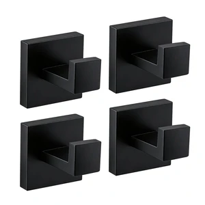 4 Piece Towel Hook - Bathroom Coat Hook - Matte Black Wall Mounted Towel Hooks for Bathroom, Stainless Steel Towel Holder, Heavy Duty Towel Holder for Kitchen 4 Piece Towel Hook - Bathroom Coat Hook - Matte Black Wall Mounted Towel Hooks for Bathroom, Stainless Steel Towel Holder, Heavy Duty Towel Holder for Kitchen